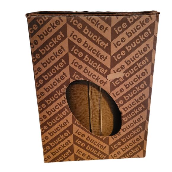 MCM Vintage Brown And Gold Ice Bucket Original Box - Picture 10 of 10